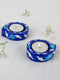 Blue Pottery T-Light Holder Set Of 2 Pcs.